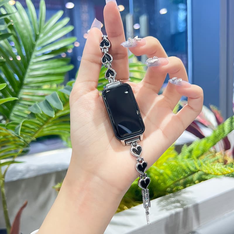 Suitable for Huawei Band 8 strap 7/6 smart Honor 6/7/pro new metal love bracelet, high-end and light 9
