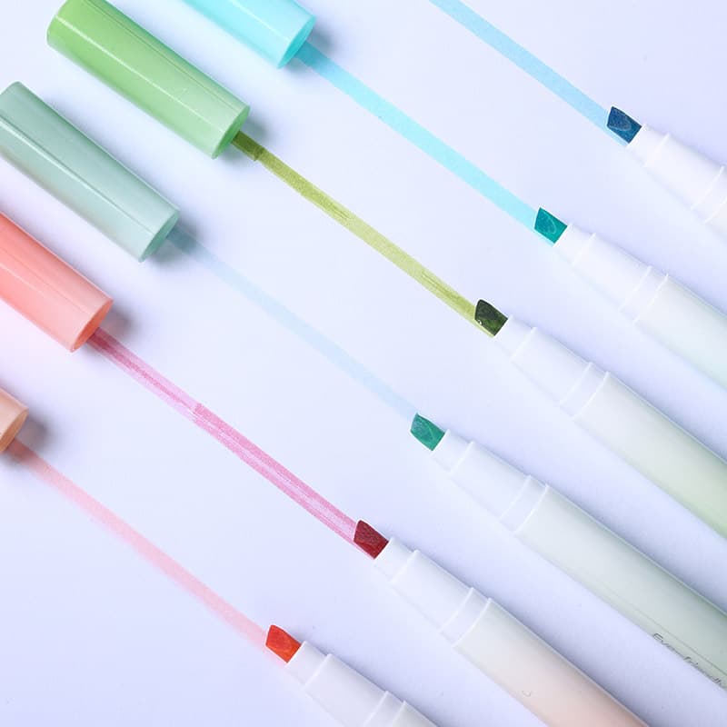 Gradient color highlighter color high value color key mark student marker pen eye protection large capacity highlighter pen 5