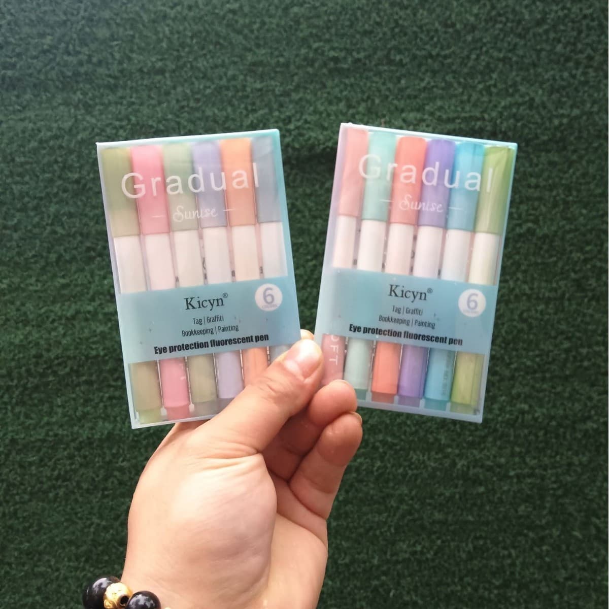 Gradient color highlighter color high value color key mark student marker pen eye protection large capacity highlighter pen 10