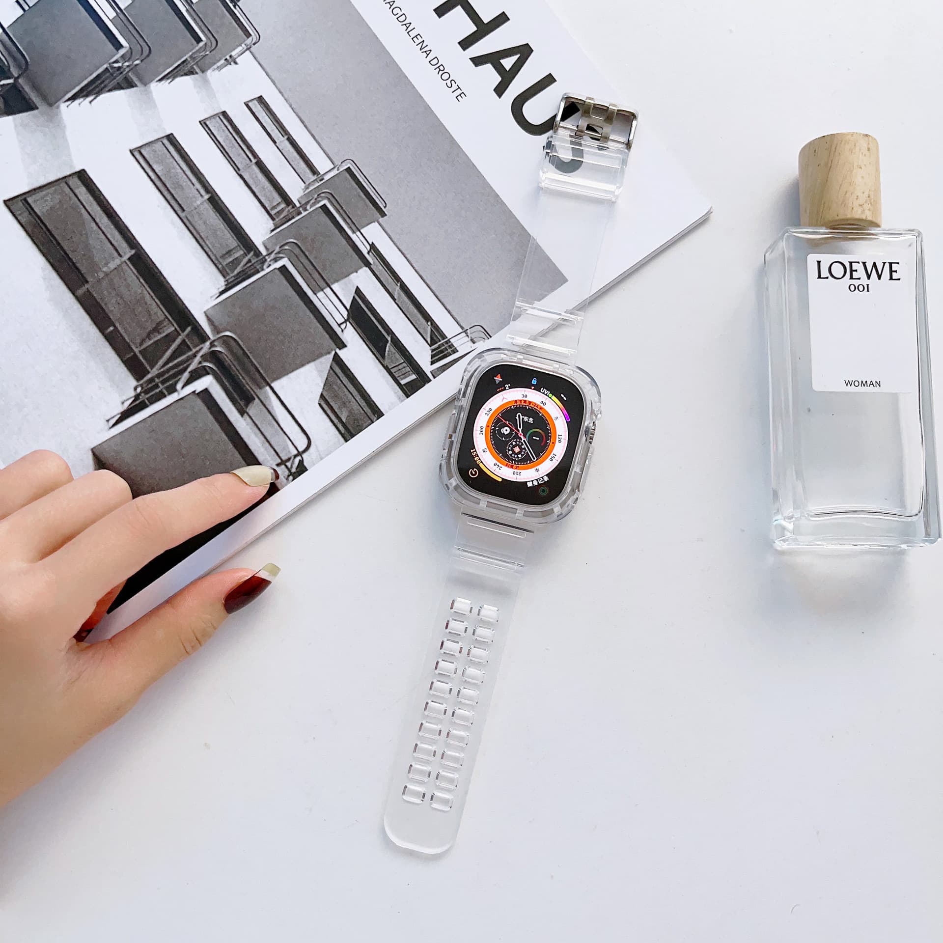 Suitable for Applewatch transparent glacier integrated watch strap case Apple iwatch ultra s8 watch strap 3