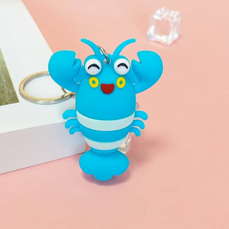 5371# Three-dimensional simulated crab and lobster cartoon keychain trendy bag mobile phone pendant doll machine small gift 8