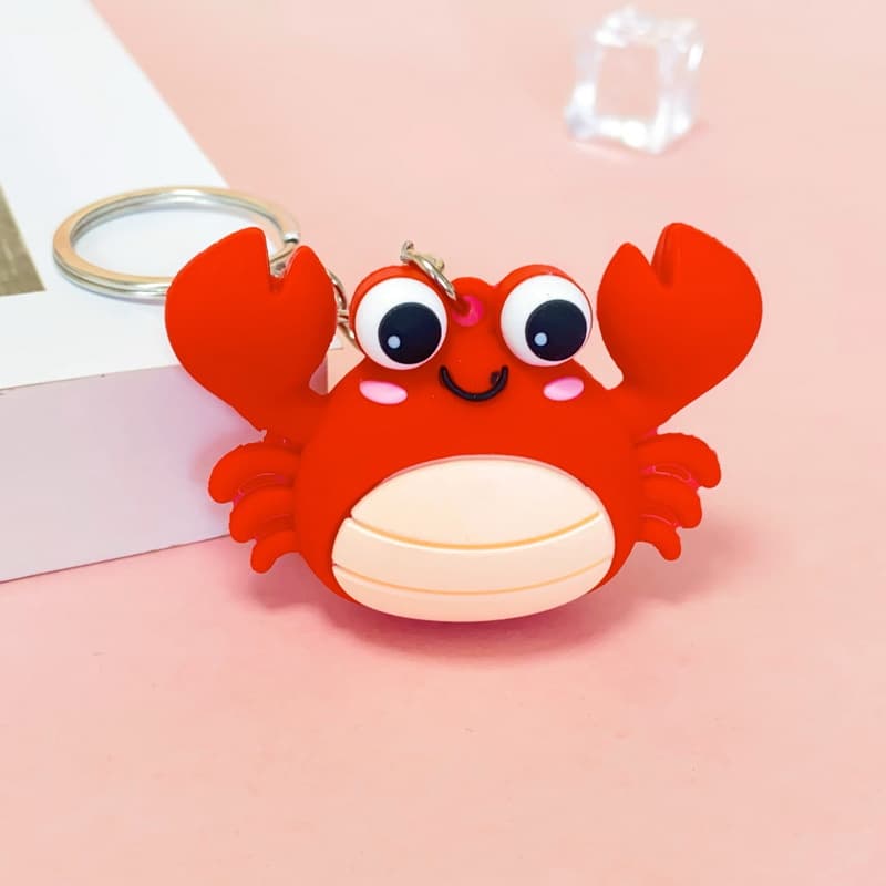 5371# Three-dimensional simulated crab and lobster cartoon keychain trendy bag mobile phone pendant doll machine small gift 9
