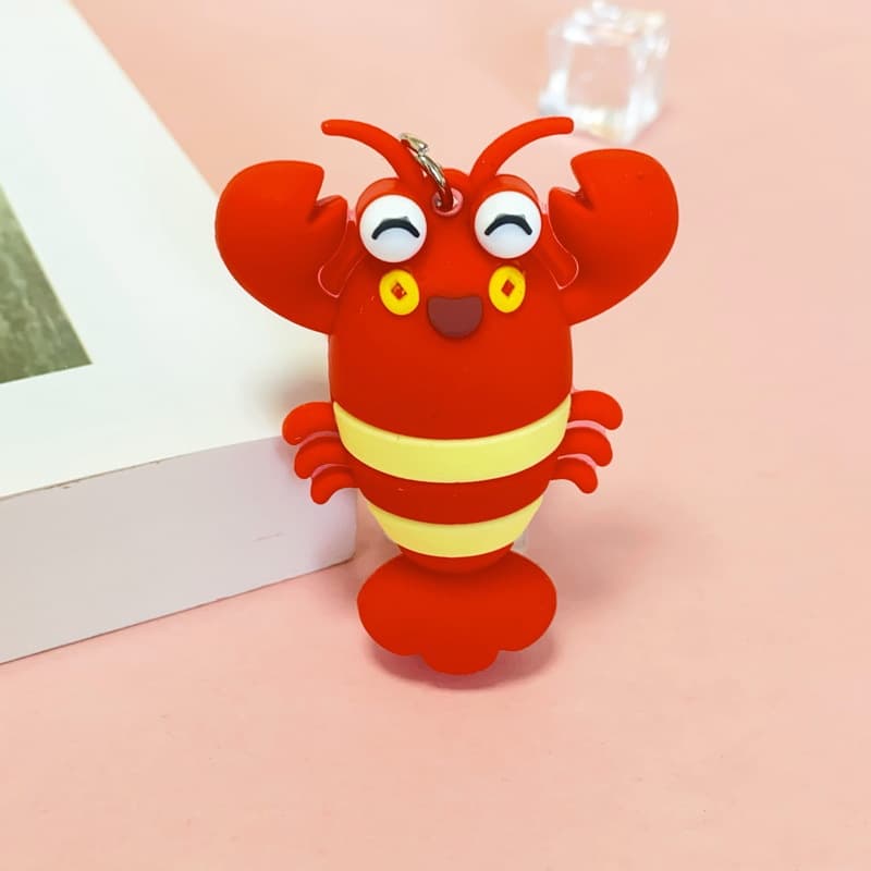 5371# Three-dimensional simulated crab and lobster cartoon keychain trendy bag mobile phone pendant doll machine small gift 10