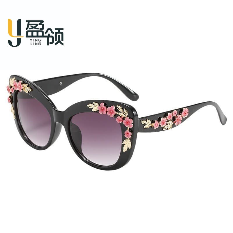New Camellia fashion personality party sunglasses cross-border high-value comfortable retro sunglasses European and American trendy glasses 2