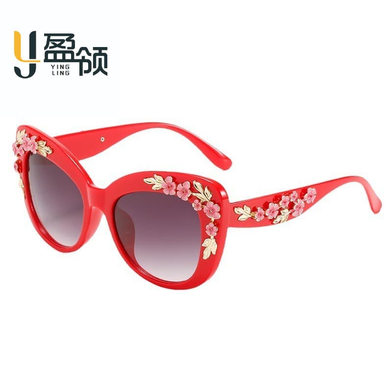 New Camellia fashion personality party sunglasses cross-border high-value comfortable retro sunglasses European and American trendy glasses 3