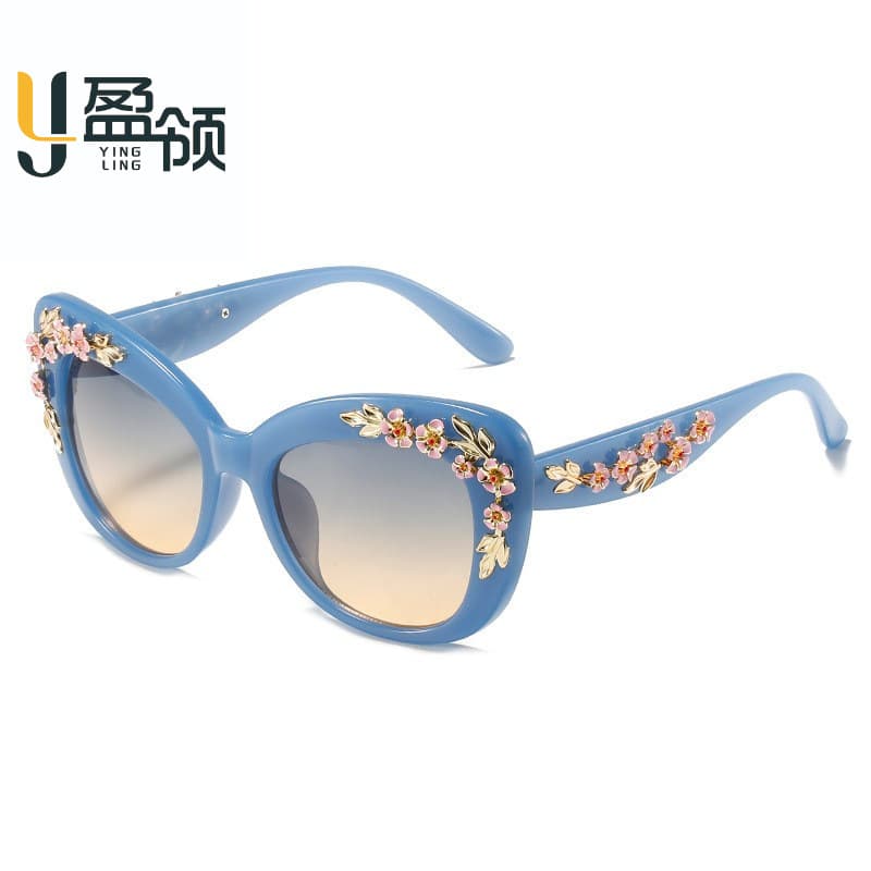 New Camellia fashion personality party sunglasses cross-border high-value comfortable retro sunglasses European and American trendy glasses 4