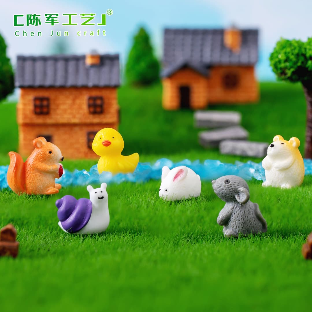 Moss micro landscape creative small animal doll retro house gardening landscaping decoration accessories miniature miniature ornaments