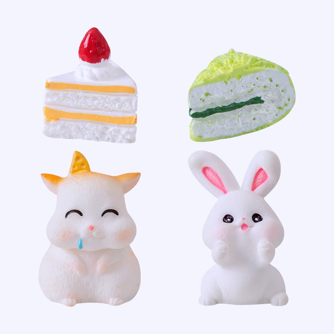 Micro-landscape creative little rabbit cooking tea party around the stove gardening landscaping DIY decoration accessories desktop small ornaments 6