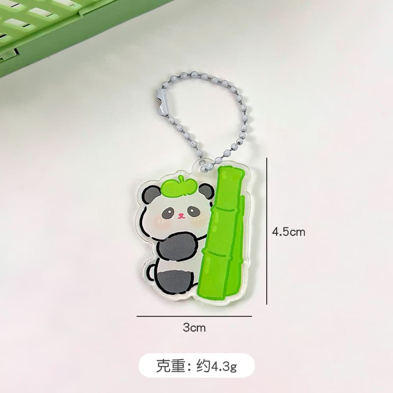 Cartoon keychain student trendy acrylic backpack decoration pendant cute panda car key chain pendant 7