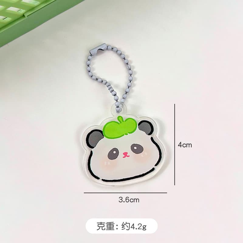 Cartoon keychain student trendy acrylic backpack decoration pendant cute panda car key chain pendant 8