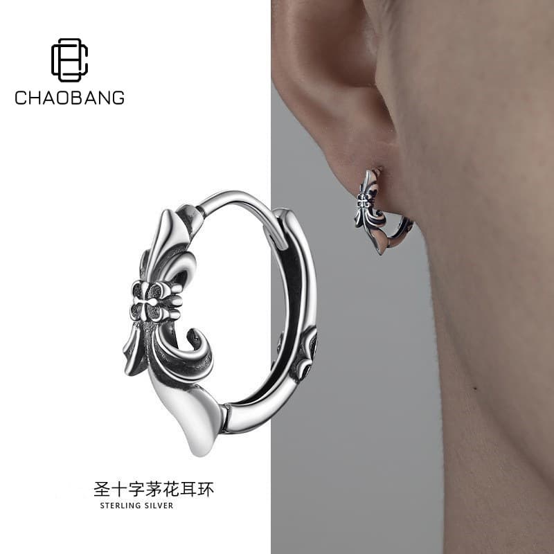 Cross earrings for men and women, fashionable and high-end earrings, retro old earrings, trendy Yiwu best-selling jewelry accessories