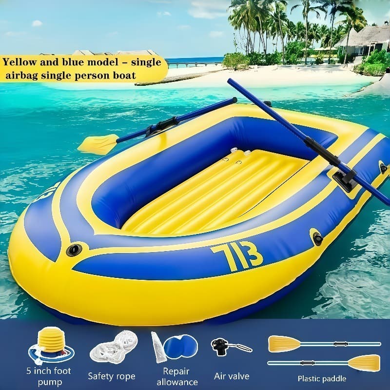 Double single kayak, wear-resistant air cushion fishing boat, survival fishing boat, assault boat, thickened inflatable boat, fishing boat 3