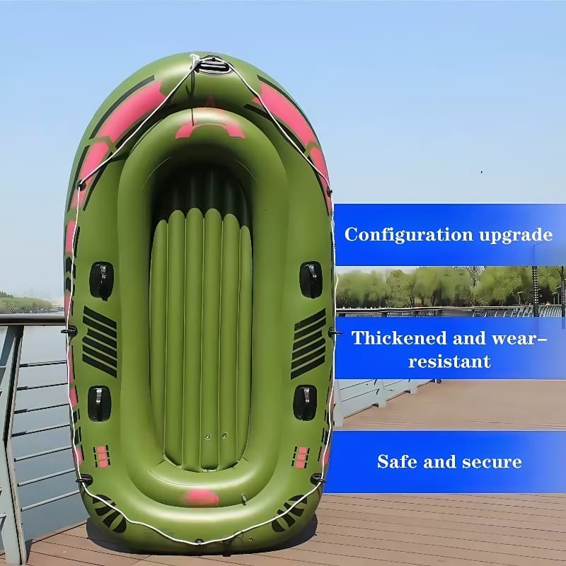 Double single kayak, wear-resistant air cushion fishing boat, survival fishing boat, assault boat, thickened inflatable boat, fishing boat 4