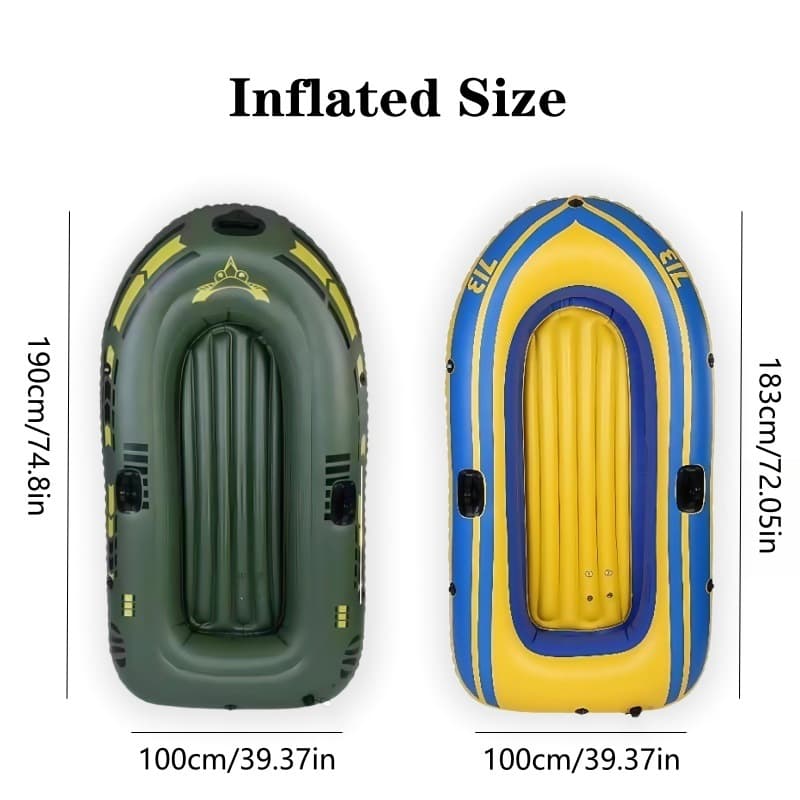 Double single kayak, wear-resistant air cushion fishing boat, survival fishing boat, assault boat, thickened inflatable boat, fishing boat 6