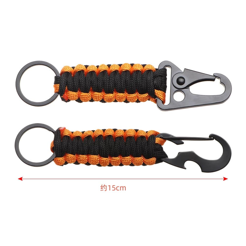 Outdoor climbing parachute rope Beetle parachute rope hand-woven key buckle emergency carabiner hawkbill buckle key chain 4