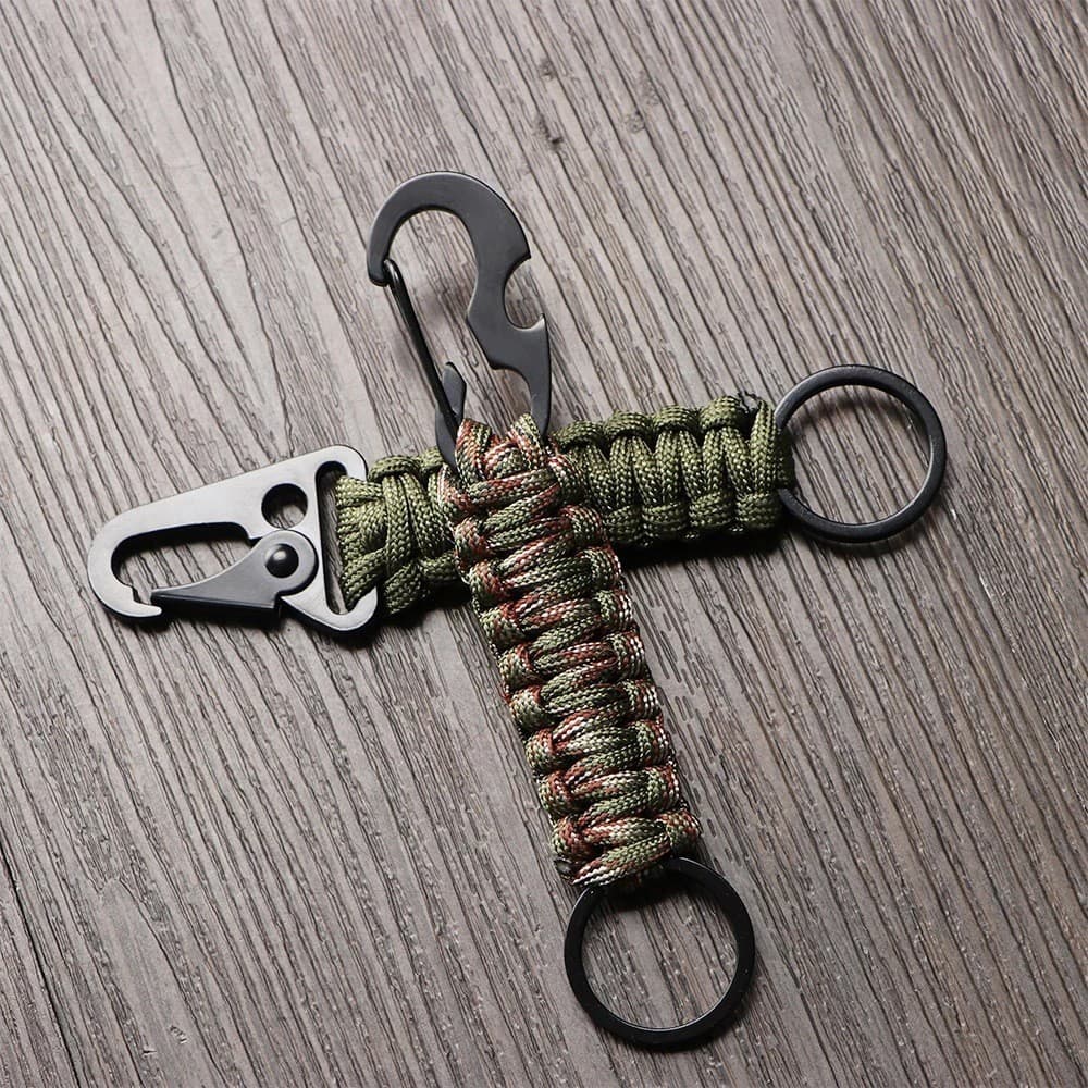 Outdoor climbing parachute rope Beetle parachute rope hand-woven key buckle emergency carabiner hawkbill buckle key chain 5