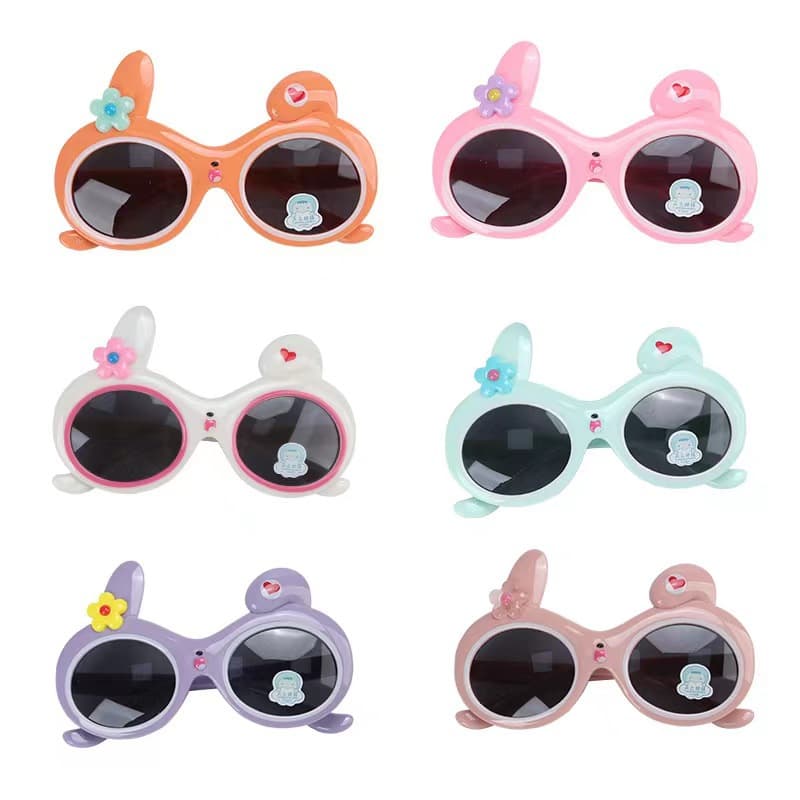 Soft silicone children's glasses and sunglasses 2024 new baby cartoon bunny sunglasses children's glasses