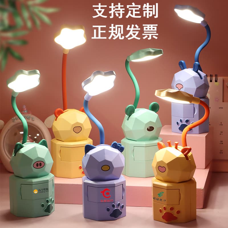 Foreign trade cross-border cartoon cute pet rechargeable desk lamp USB folding eye protection study desk lamp bedroom bedside lamp night light 2