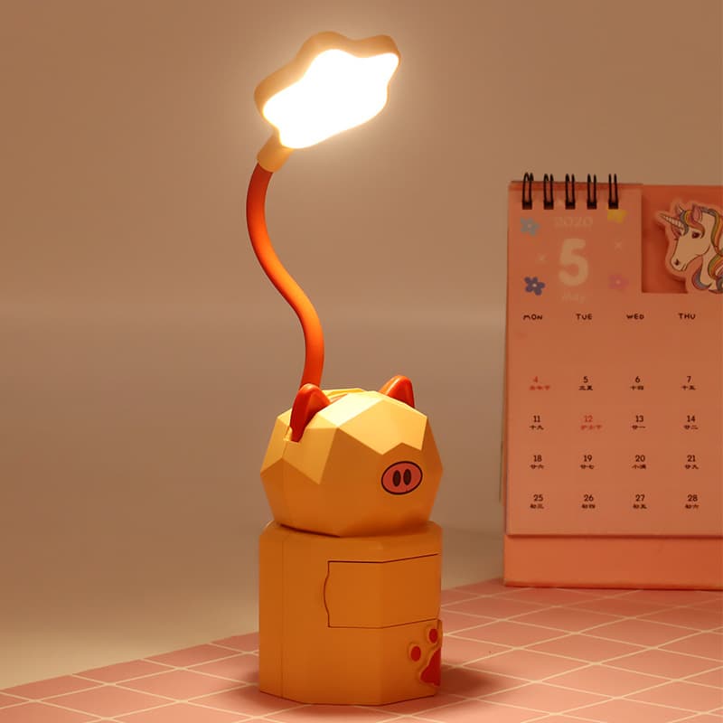 Foreign trade cross-border cartoon cute pet rechargeable desk lamp USB folding eye protection study desk lamp bedroom bedside lamp night light 4