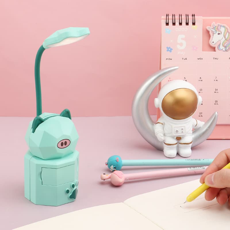 Foreign trade cross-border cartoon cute pet rechargeable desk lamp USB folding eye protection study desk lamp bedroom bedside lamp night light 5