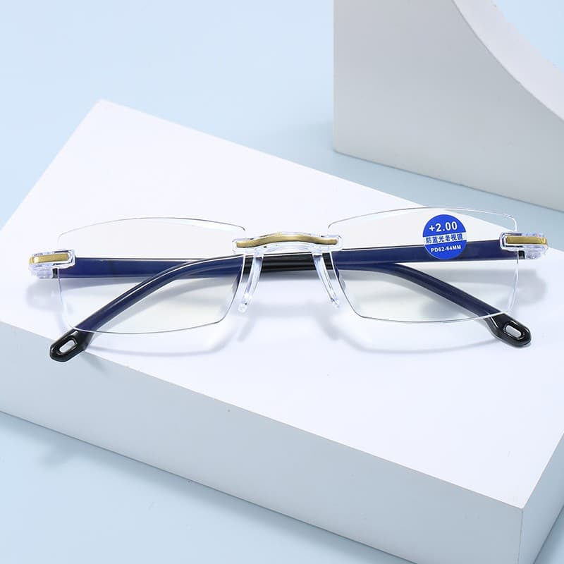 Wholesale smart zoom anti-blue light frameless edge-cut reading glasses running street stalls reading glasses simple reading glasses 8