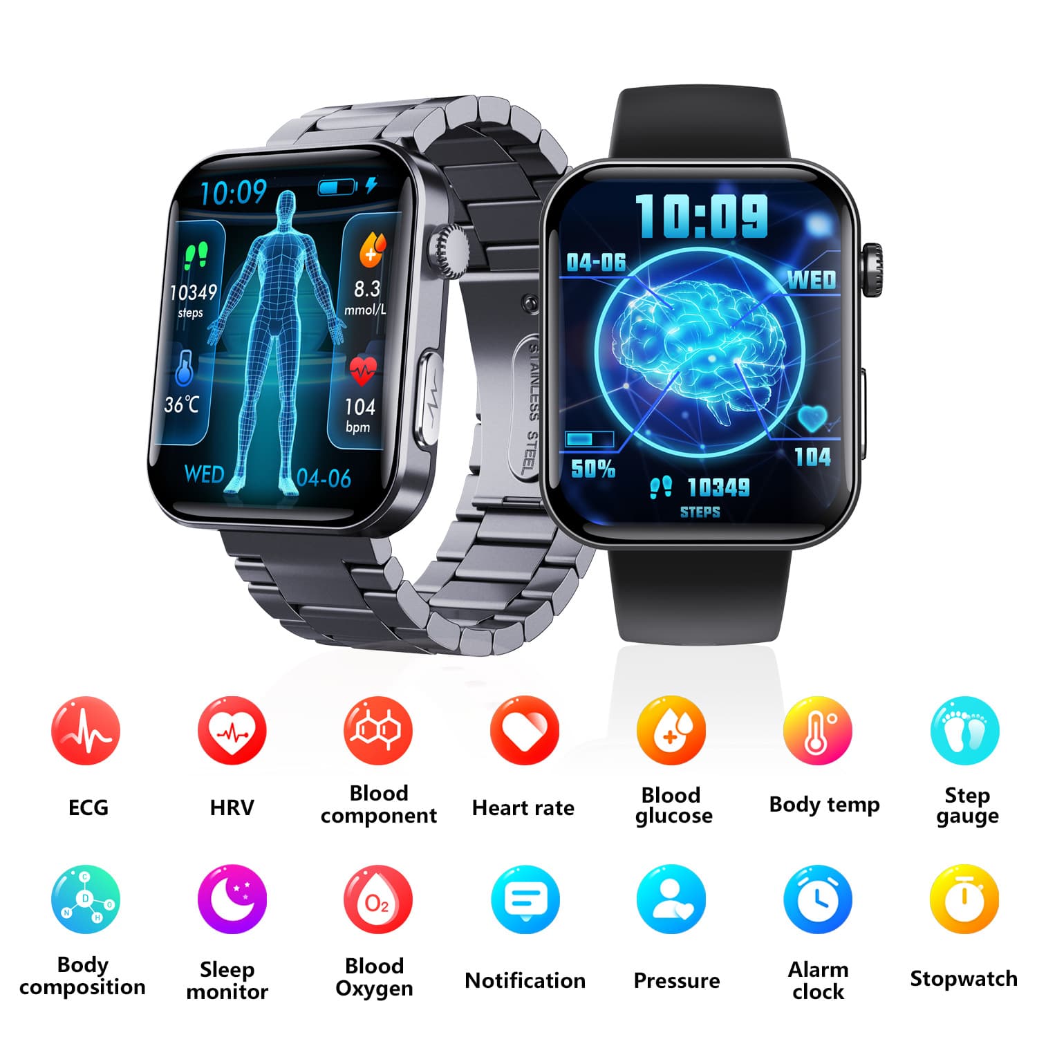 Cross-border F300 smart watch SOS alarm ECG electrocardiogram heart rate blood [Search the same model in the store and place an order to get a discount 3