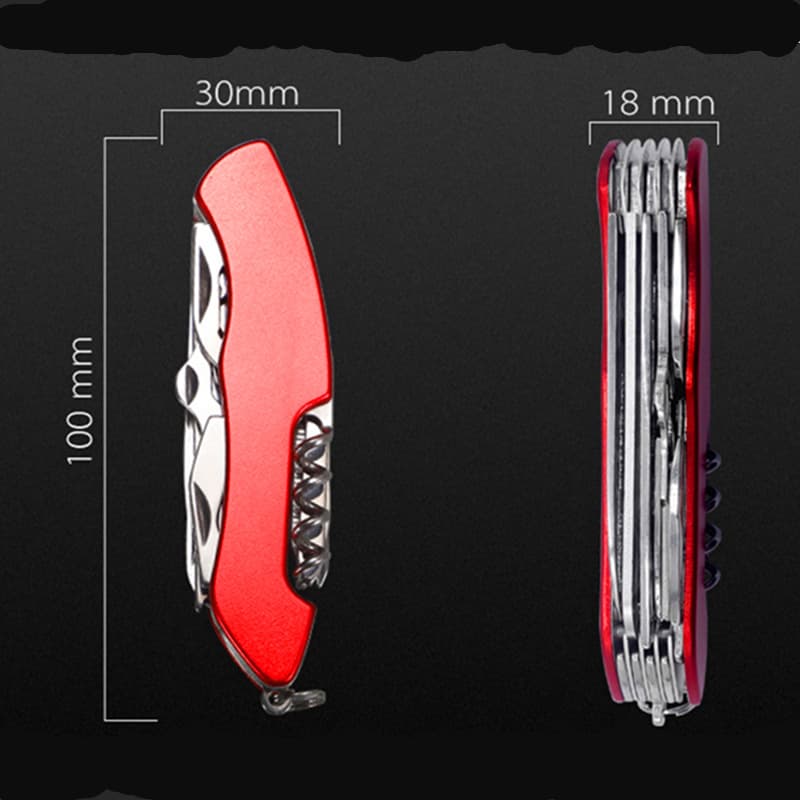 11-open multifunctional pocket knife, mirror-gloss Swiss pocket knife, outdoor camping EDC tool, aluminum handle folding pocket knife 4