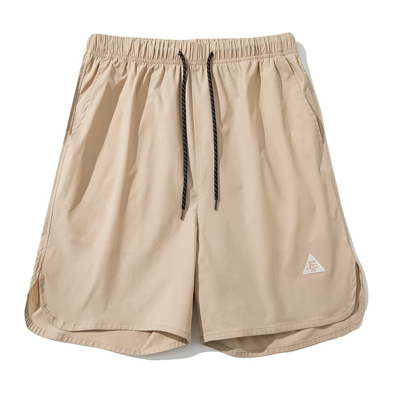 Hanlu Men's Loose Casual Shorts Hem Arc Slit Design Functional American Embroidery Sports Quarter Pants 8