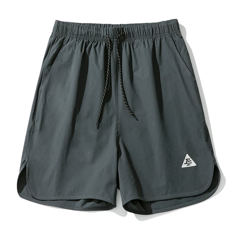 Hanlu Men's Loose Casual Shorts Hem Arc Slit Design Functional American Embroidery Sports Quarter Pants 9
