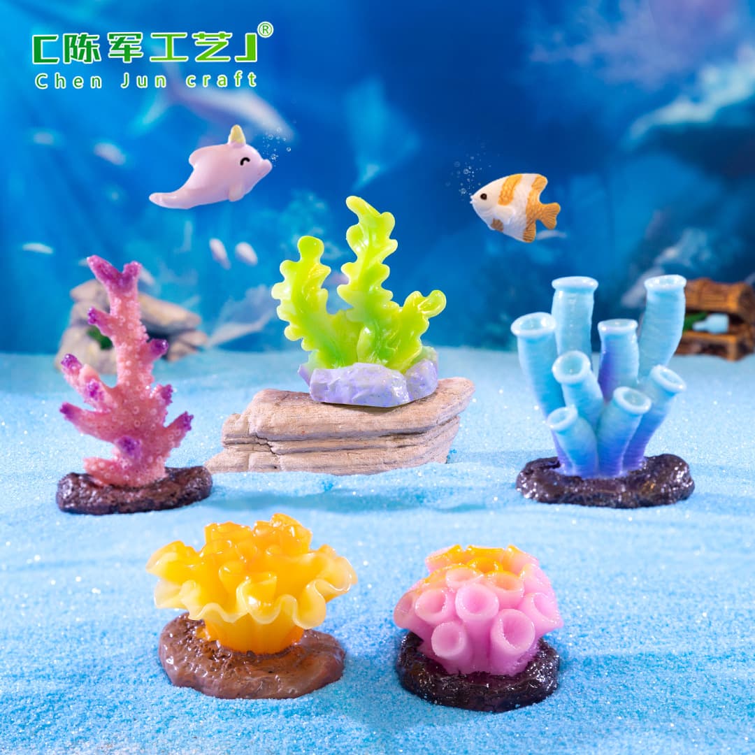 Micro landscape creative simulation colorful coral aquarium fish tank landscaping DIY decoration accessories mini small ornaments 2