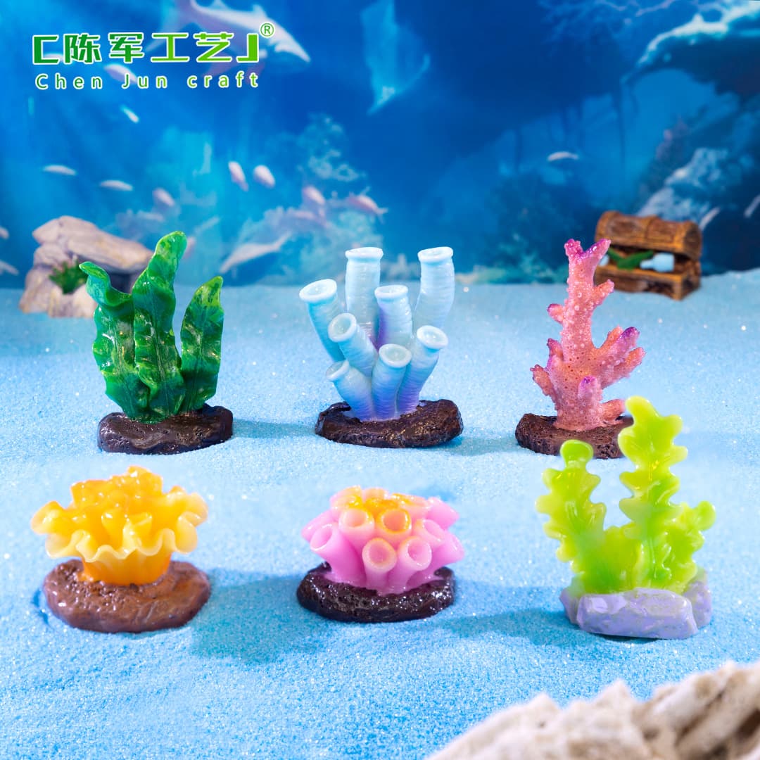 Micro landscape creative simulation colorful coral aquarium fish tank landscaping DIY decoration accessories mini small ornaments 3