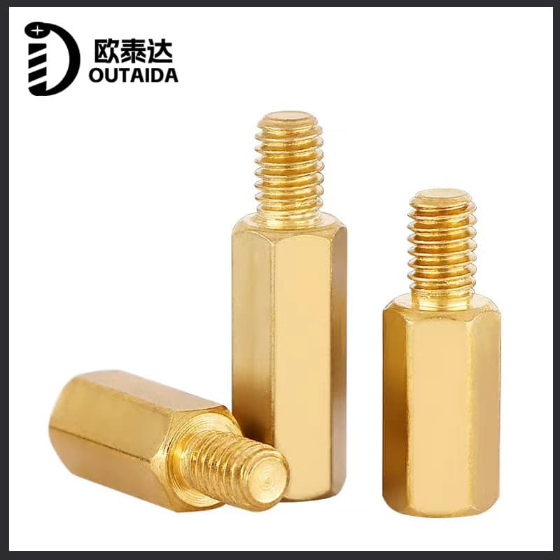 Brass M2 single-head hexagonal copper column PCB board support column computer motherboard Yin and Yang isolation column screw connection column m2 3
