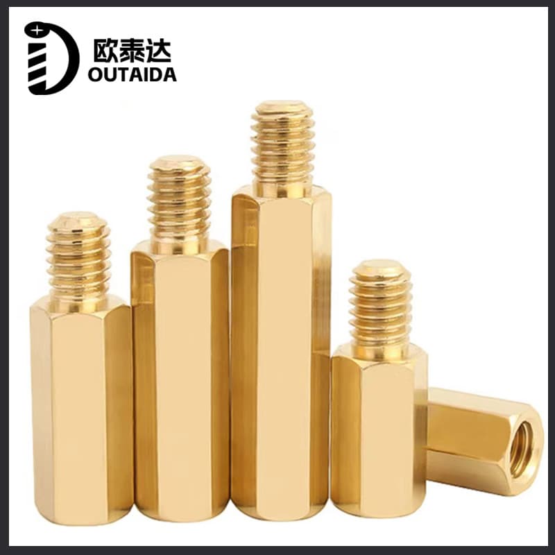 Brass M2 single-head hexagonal copper column PCB board support column computer motherboard Yin and Yang isolation column screw connection column m2 5