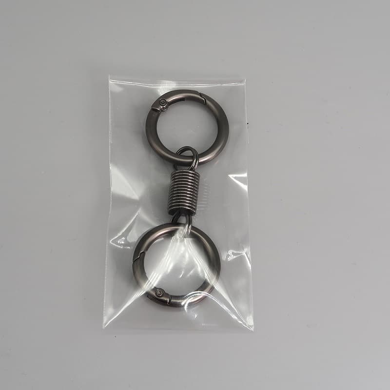 Ring waist hanging keychain high-end pendant for electric vehicle 2024 new spring double ring trendy pendant 4