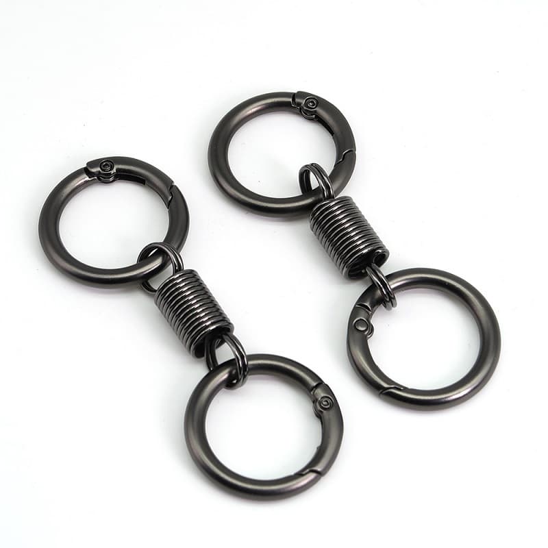 Ring waist hanging keychain high-end pendant for electric vehicle 2024 new spring double ring trendy pendant 5