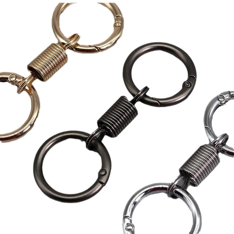 Ring waist hanging keychain high-end pendant for electric vehicle 2024 new spring double ring trendy pendant 6