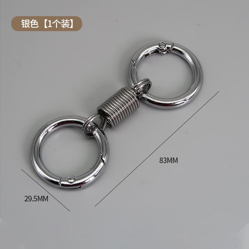 Ring waist hanging keychain high-end pendant for electric vehicle 2024 new spring double ring trendy pendant 7