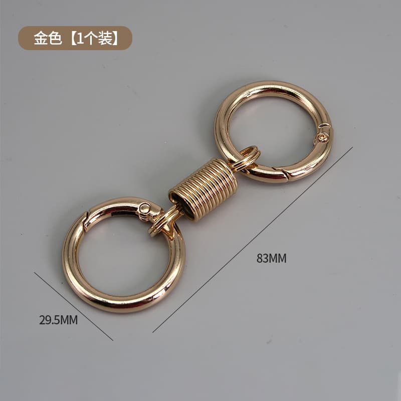 Ring waist hanging keychain high-end pendant for electric vehicle 2024 new spring double ring trendy pendant 8