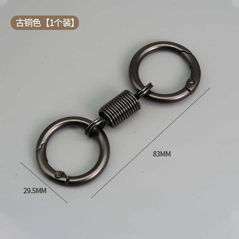 Ring waist hanging keychain high-end pendant for electric vehicle 2024 new spring double ring trendy pendant 9