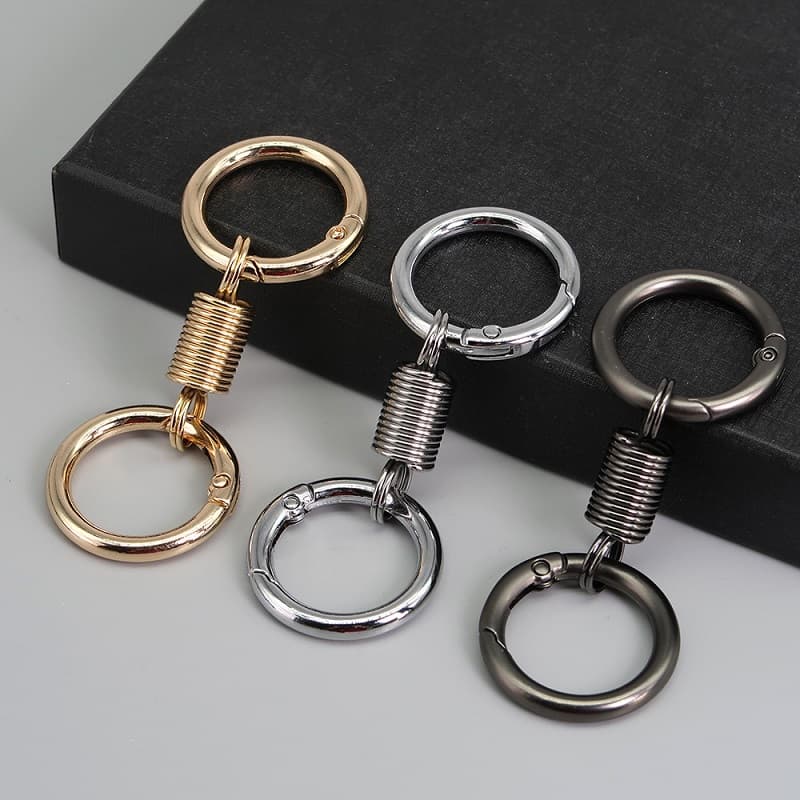 Ring waist hanging keychain high-end pendant for electric vehicle 2024 new spring double ring trendy pendant
