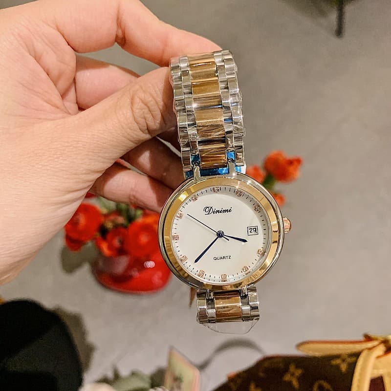 Dinimi fashion simple temperament steel belt quartz retro diamond scale ladies watch female watch 8