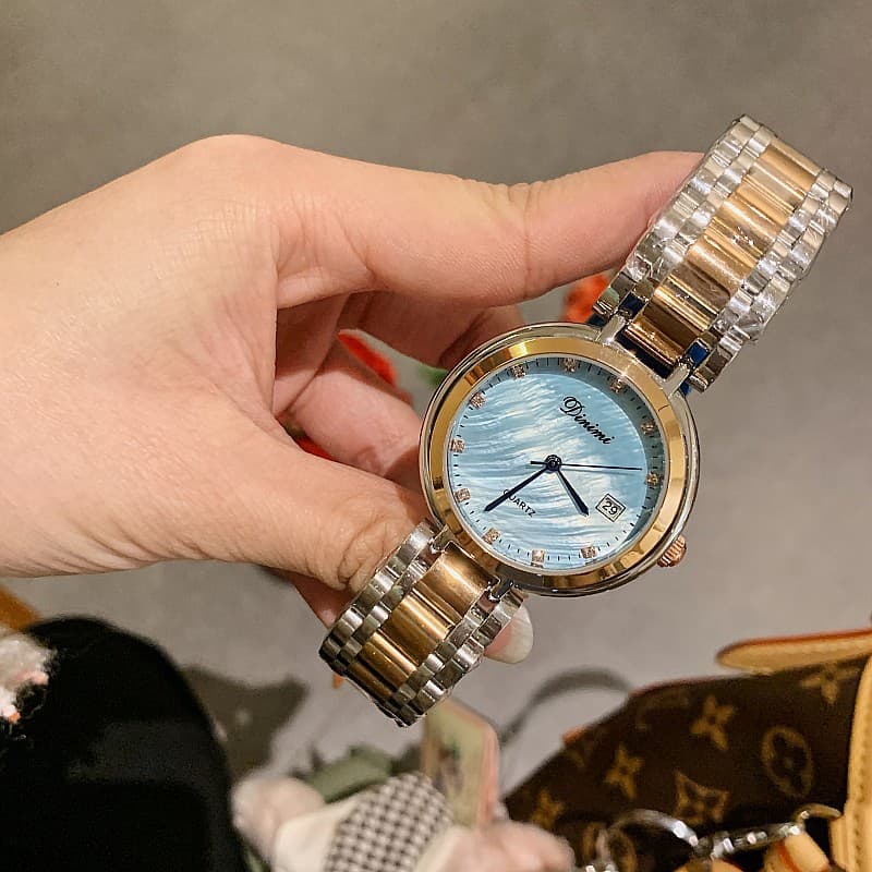 Dinimi fashion simple temperament steel belt quartz retro diamond scale ladies watch female watch 10