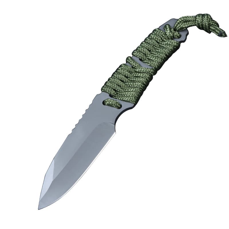 Outdoor straight knife integrated K sheath camping survival broken window tool knife high hardness stainless steel small multi-function 6