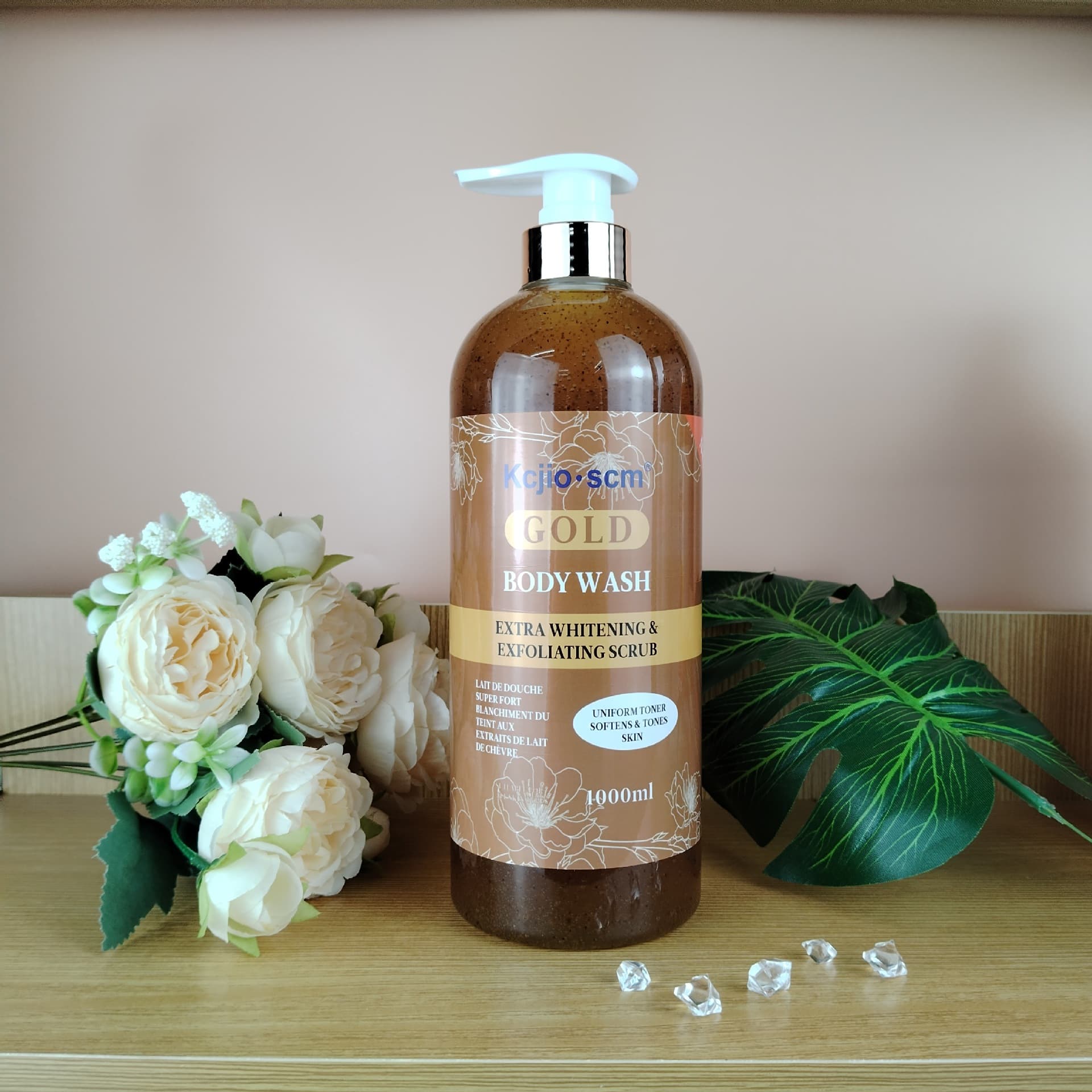 Cross-border English Gold Carrot Oil Tomato Goat Milk Vitamin C Almond Exfoliating Scrub Shower Gel