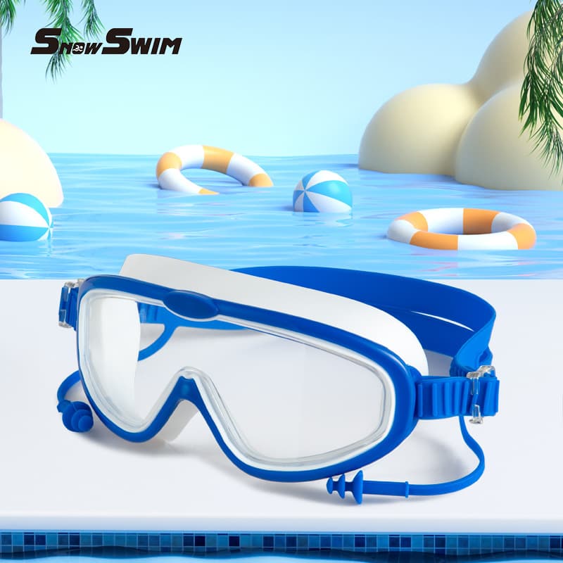 Children's bag swimming goggles for girls and boys swimming equipment glasses waterproof and anti-fog large frame professional diving goggles factory 7