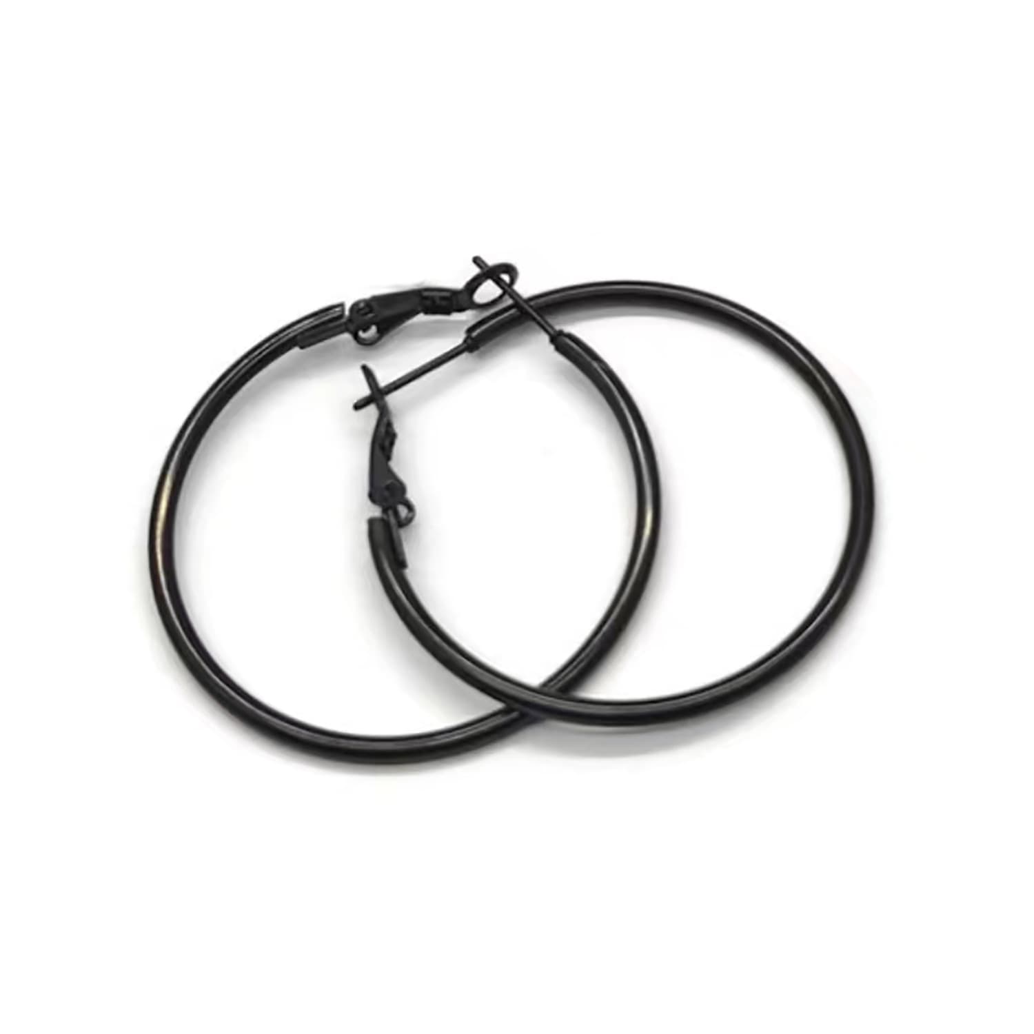 316L stainless steel titanium steel large circle coil earrings versatile spring clip shrimp bow buckle coil earrings ear buckle jewelry 7
