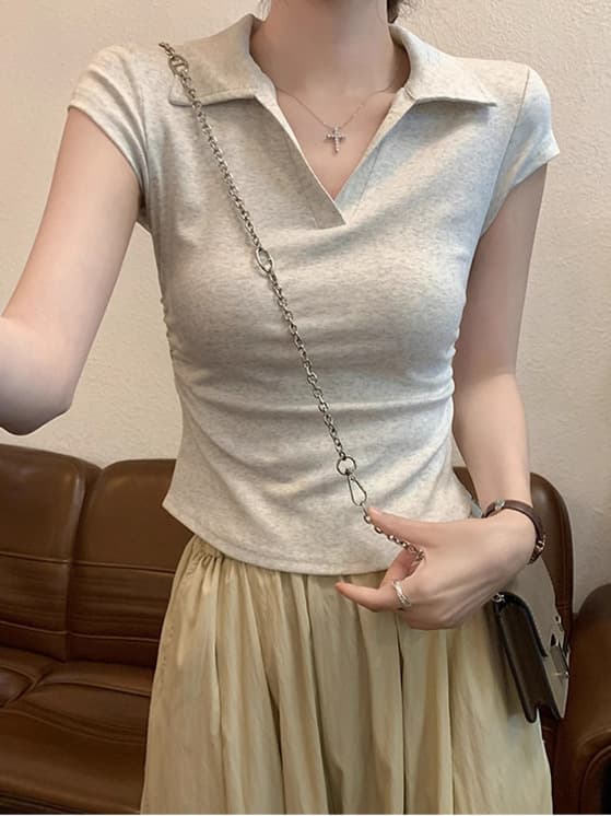 ins hot girl pure desire waist T-shirt short-sleeved women's summer new solid color bottoming pullover slim top women's trendy wholesale 8