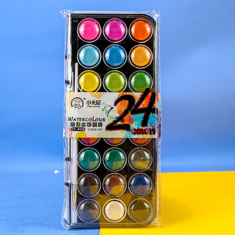 Little Carney solid watercolor paint set for beginners 12 18 24 36 color sketching DIY art painting gouache 7