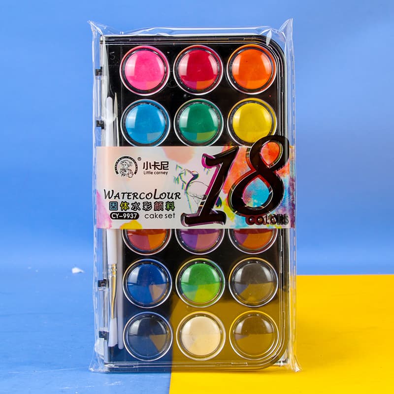 Little Carney solid watercolor paint set for beginners 12 18 24 36 color sketching DIY art painting gouache 9