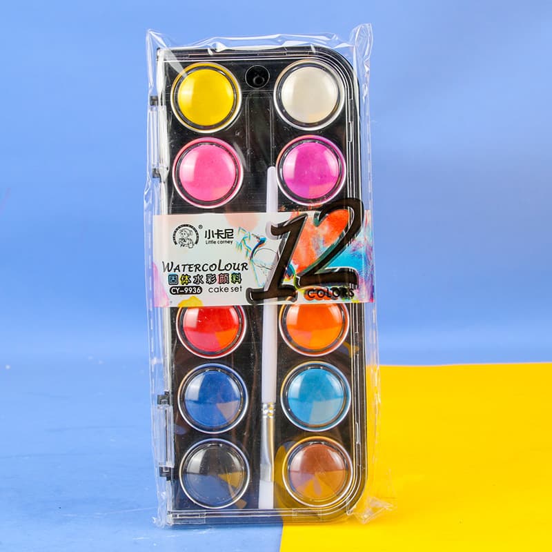 Little Carney solid watercolor paint set for beginners 12 18 24 36 color sketching DIY art painting gouache 10